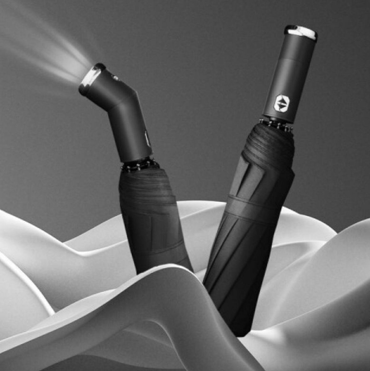 Automatic 3-Fold Sunshade Umbrella with LED Flashlight – Compact UV Protection
