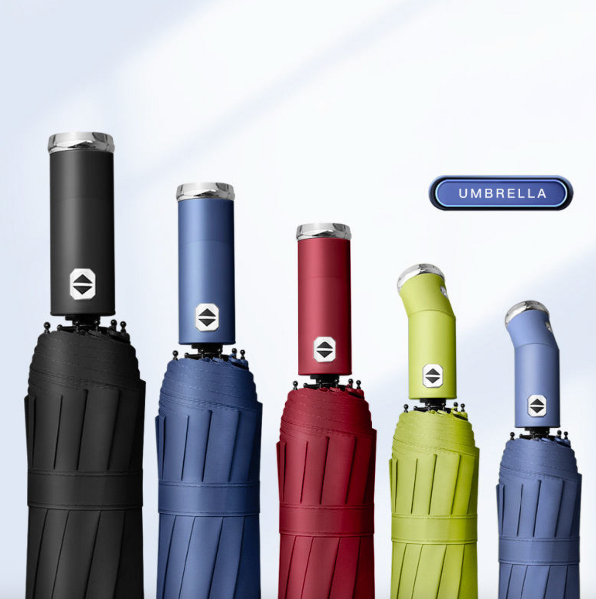Automatic 3-Fold Sunshade Umbrella with LED Flashlight – Compact UV Protection