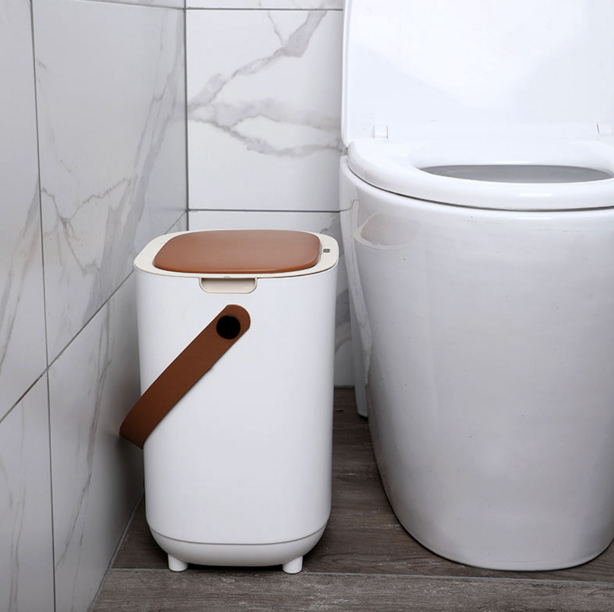 Smart Bathroom Waste Bin – Modern Household Trash Can with Compact Design