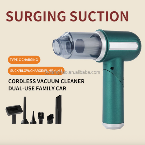 4-in-1 Cordless Mini Car Vacuum Cleaner – Portable Handheld Cleaning Device