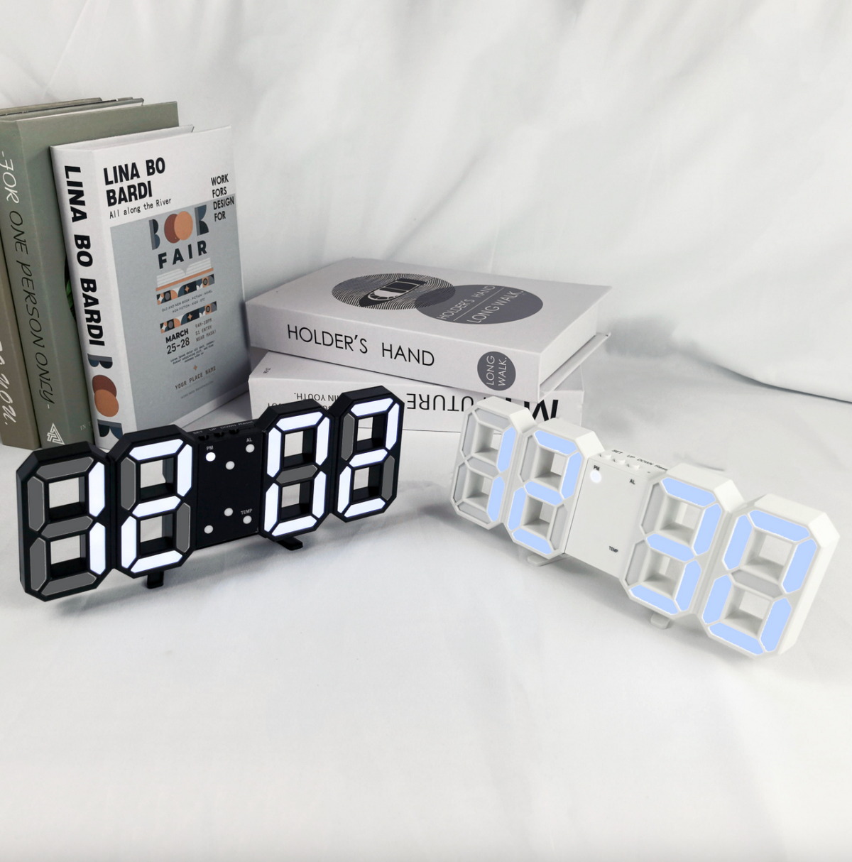 Modern 3D LED Alarm Clock – Digital Desk & Wall Night Light with Remote Control