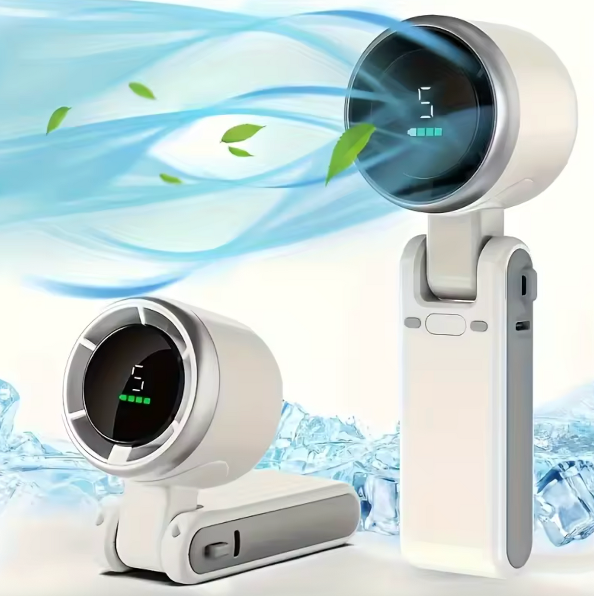 High-Speed Wearable Neck Fan – Portable Turbo Fan with Digital Display