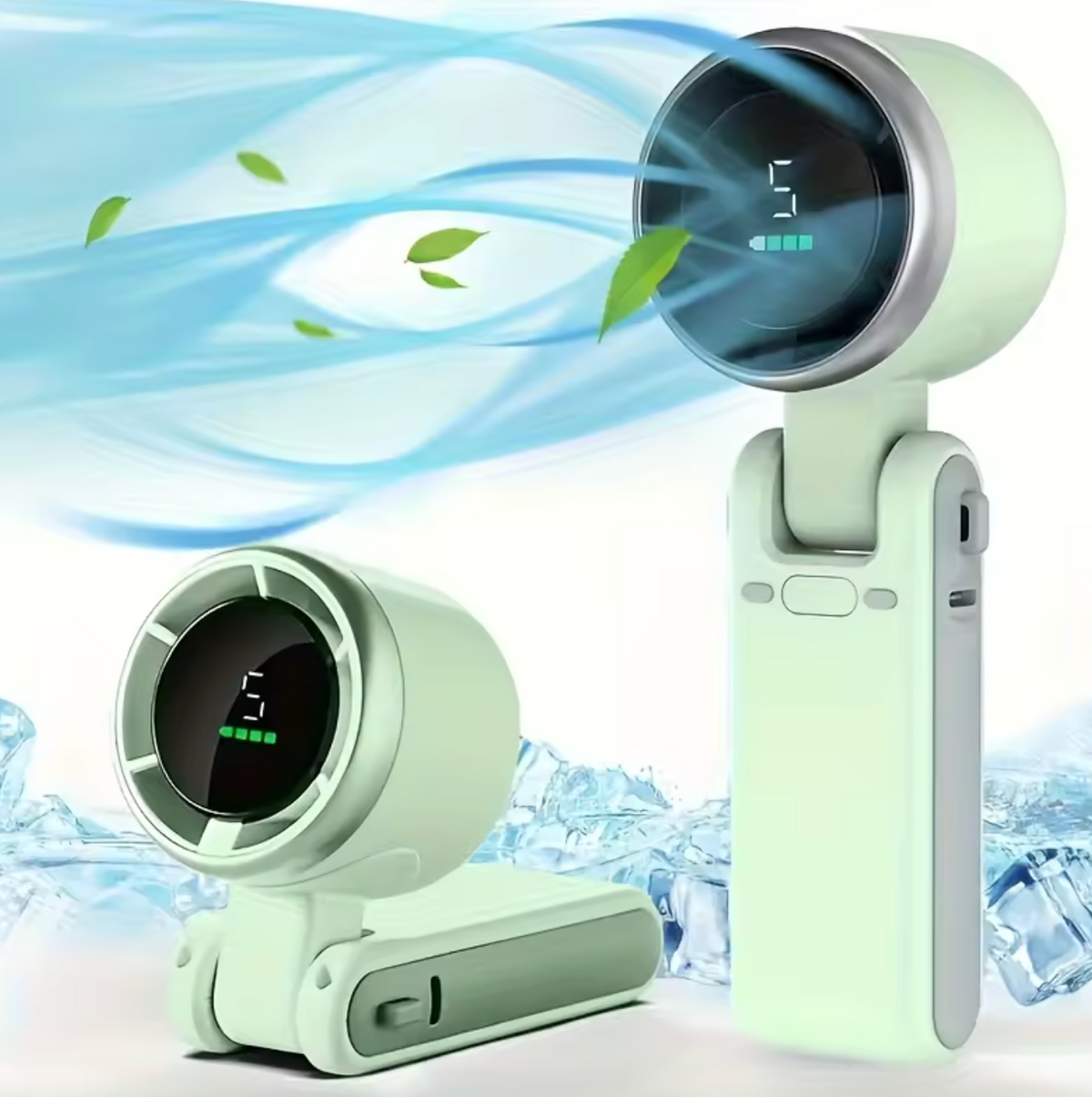 High-Speed Wearable Neck Fan – Portable Turbo Fan with Digital Display