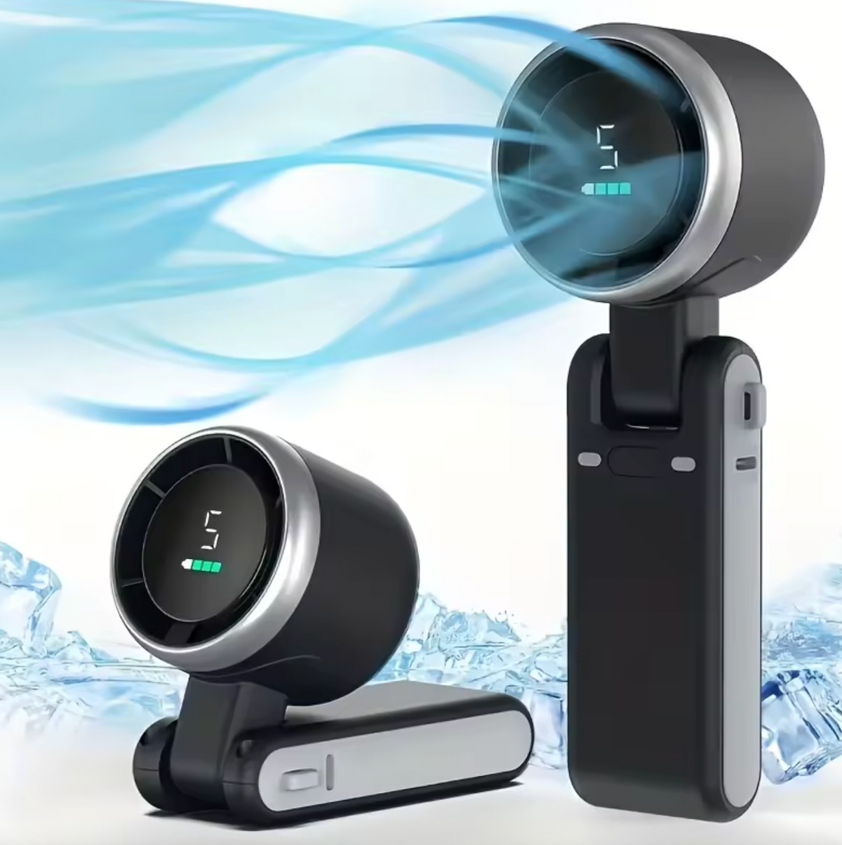 High-Speed Wearable Neck Fan – Portable Turbo Fan with Digital Display