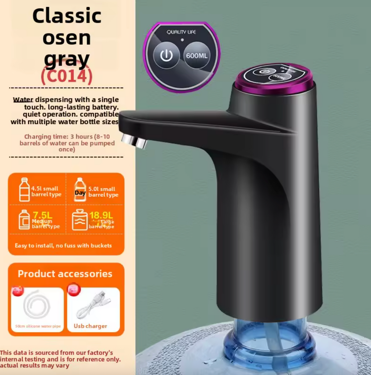 USB Rechargeable Automatic Water Bottle Pump – Portable Electric Water Dispenser