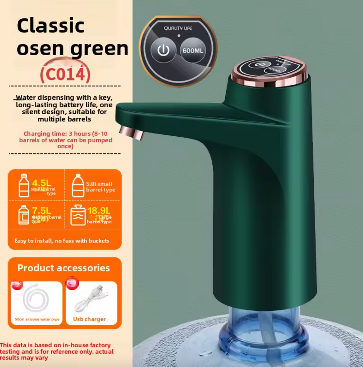 USB Rechargeable Automatic Water Bottle Pump – Portable Electric Water Dispenser