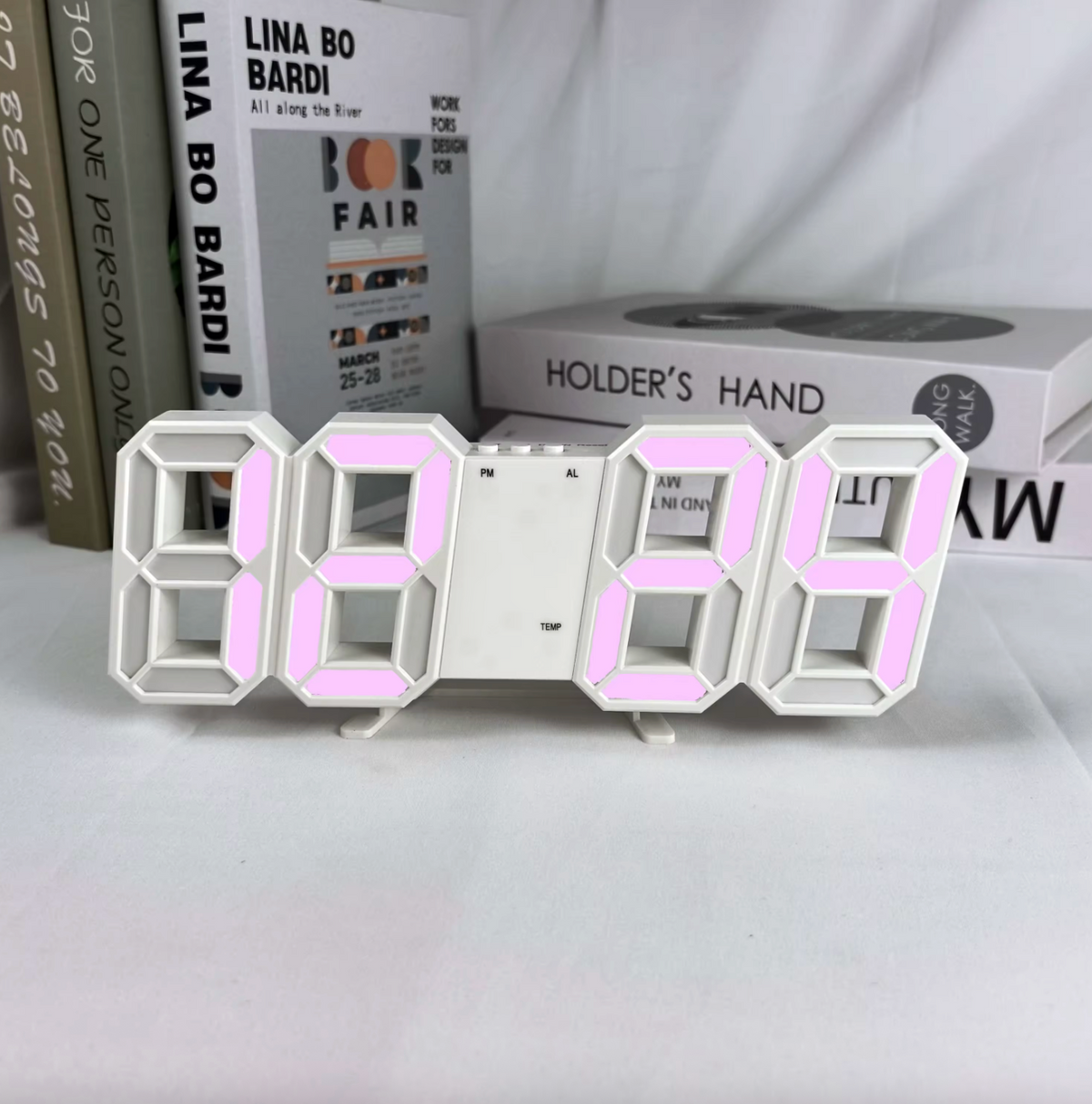 Modern 3D LED Alarm Clock – Digital Desk & Wall Night Light with Remote Control