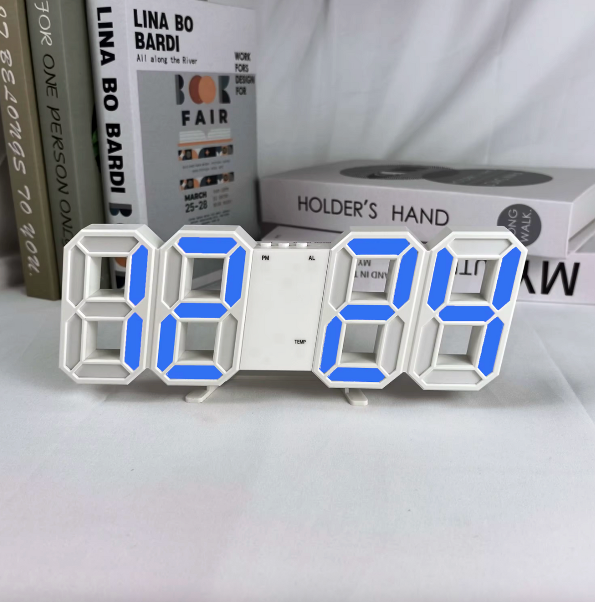 Modern 3D LED Alarm Clock – Digital Desk & Wall Night Light with Remote Control