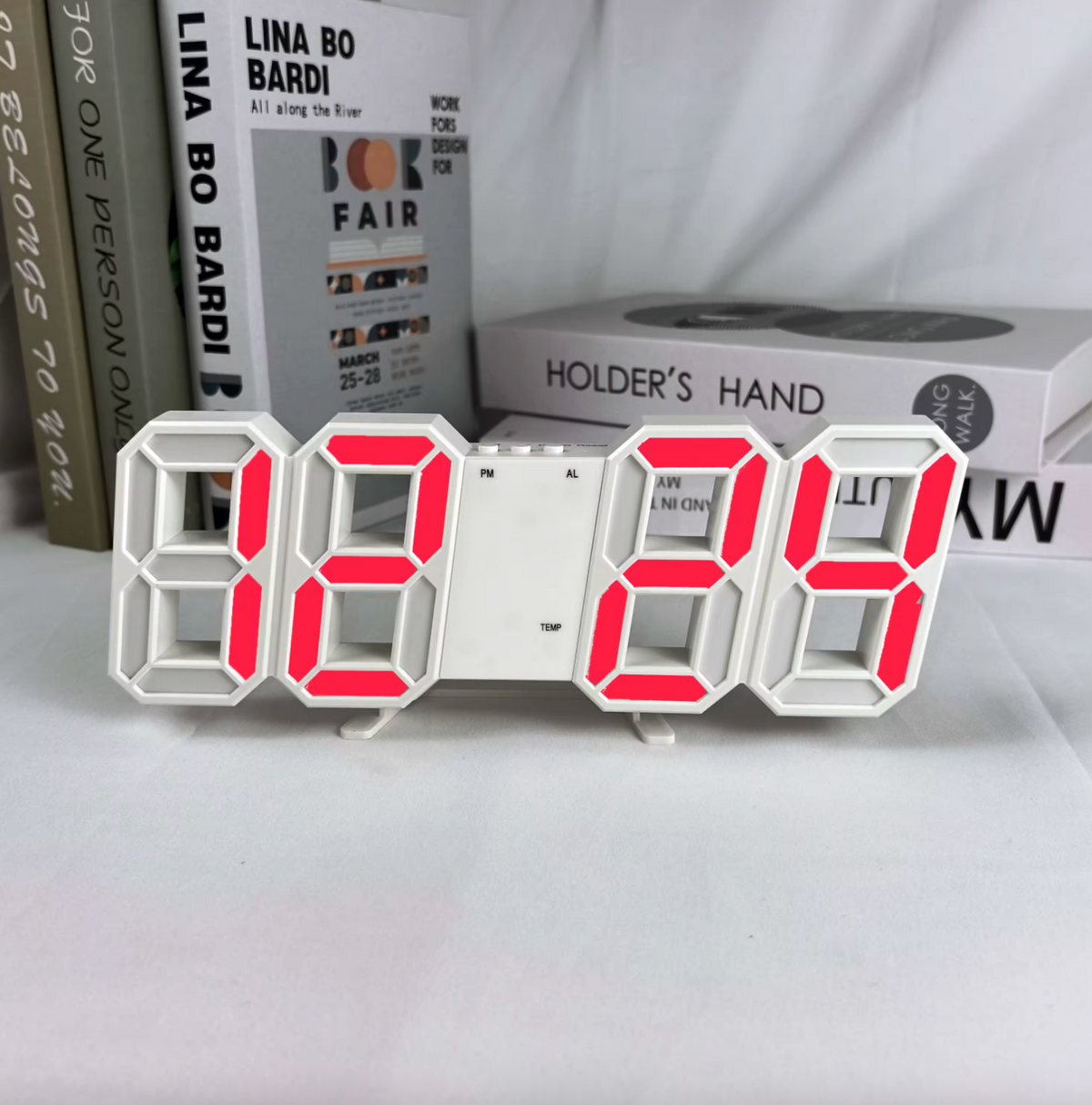 Modern 3D LED Alarm Clock – Digital Desk & Wall Night Light with Remote Control